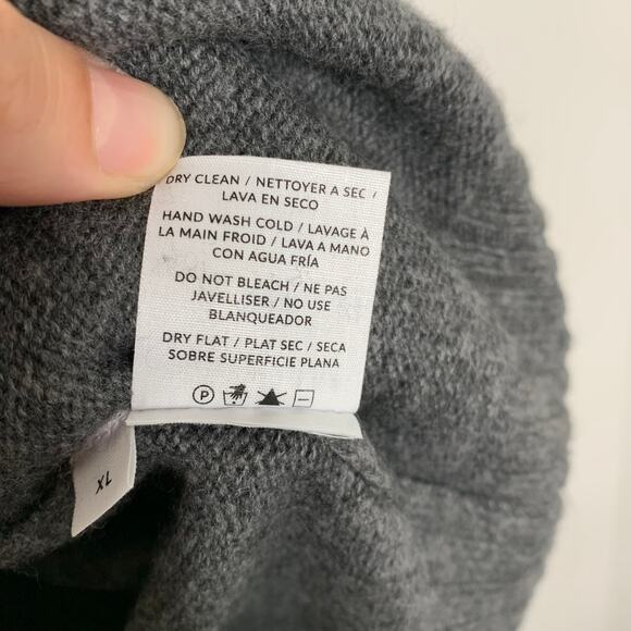 Naadam Mockneck Wool Blend Sweater Men Grey XL Cashmere Wool - Picture 13 of 15